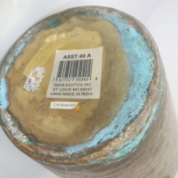 OLD INDIA VINTAGE BIG BRASS BASE POT GOLD LACQUERED MULTIPURPOSE USE HOME DECOR - Picture 6 of 9